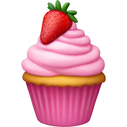 birthday light pink strawberry capcake  emoji