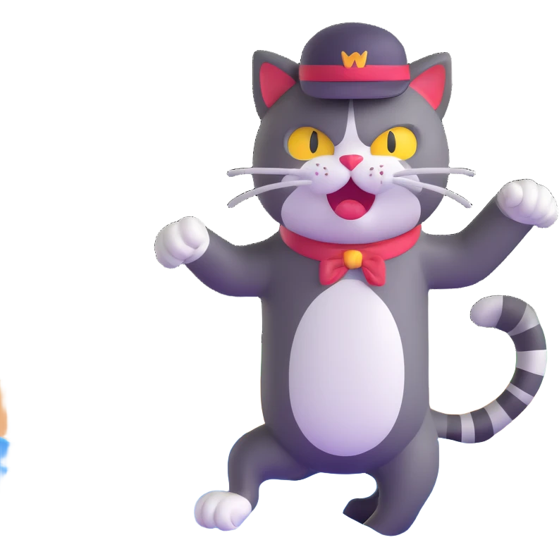 angry cat with a hat jumping into a lake emoji