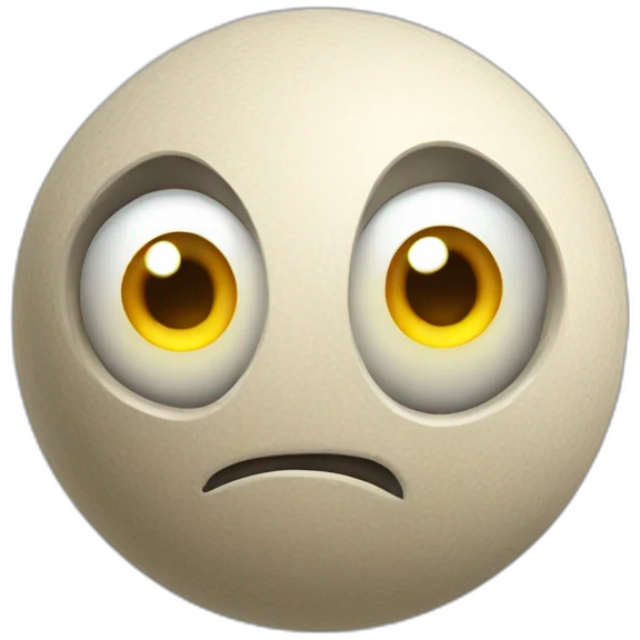 3d sphere with a cartoon light texture with big courageous eyes emoji