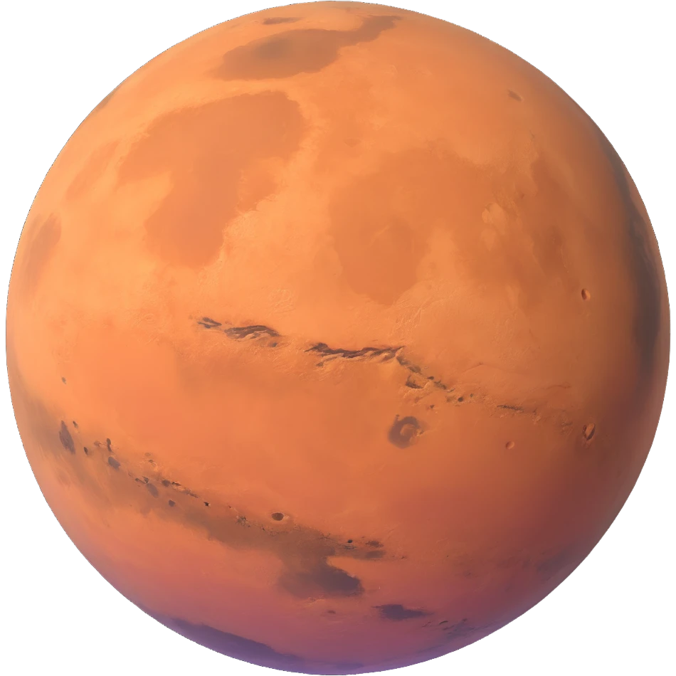 Mars planet with surface details emoji