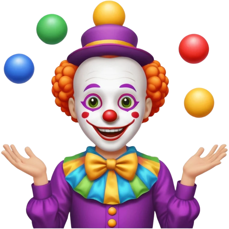 clown juggling colorful balls emoji emoji