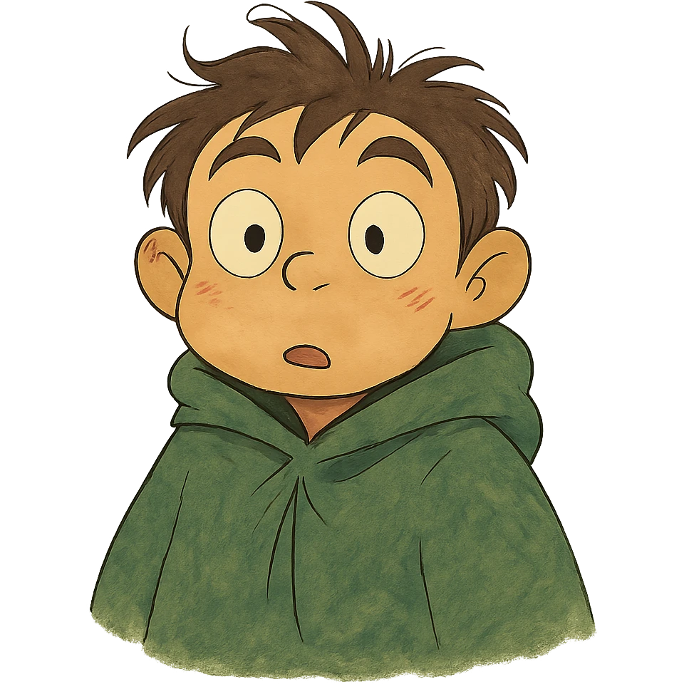 a whimsical character with wide eyes and raised eyebrows emoji