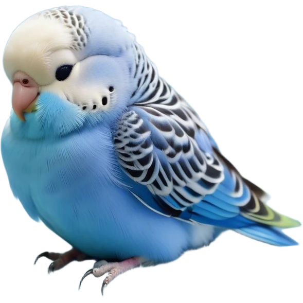 Meme-Worthy Cute Sleeping Blue Budgie Portrait Emoji, Head resting peacefully with a contented smile, showcasing a petite, delicate build and a luxuriously soft blue feathered fur, eyes shut in a serene nap, Simplified yet hilariously adorable features, highly detailed, glowing with a soft, drowsy light, high shine, relaxed and utterly lovable, stylized with an air of playful laziness, bright and heartwarming, soft glowing outline, capturing the essence of a comically sleepy budgie, so meme-worthy it feels like it could instantly become the next viral sensation of adorable slumber! emoji