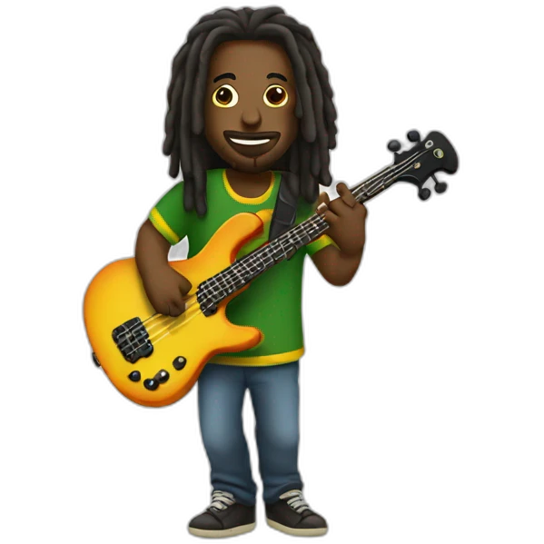 Rasta playing bass emoji