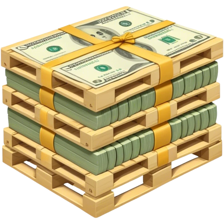 pallet full of US Dollars perfectly stacked emoji