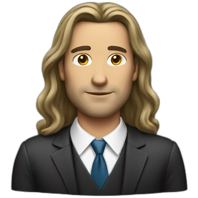 Long hair men Lawyer  emoji