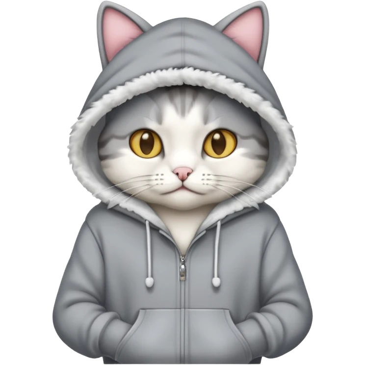Cat wearing a hoodie emoji