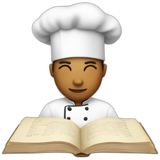 chef reading recipe book emoji