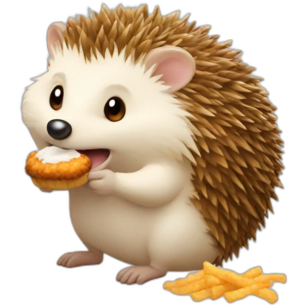 Hedgehog eating fried chicken emoji