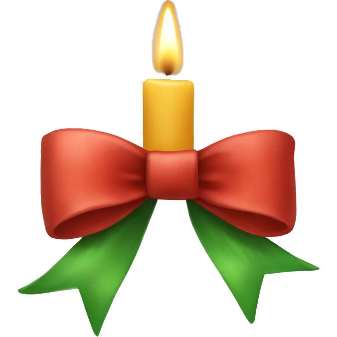 Christmas candle bow emoji