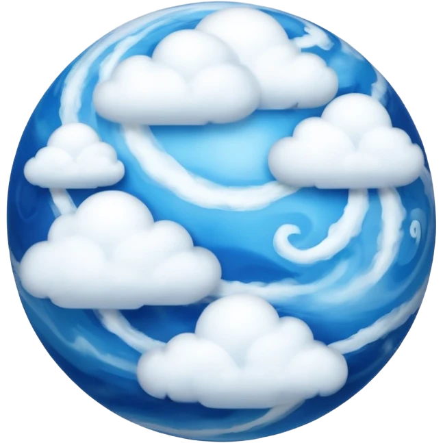 sphere globe planet, surface covered with cloud and gas emoji