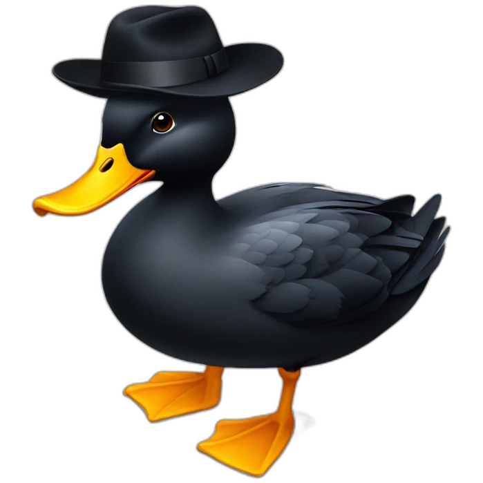 black duck with hat emoji