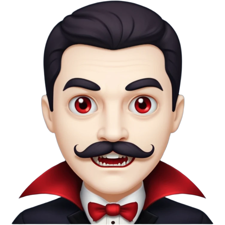 vampire with mustache with sharp teeth  emoji