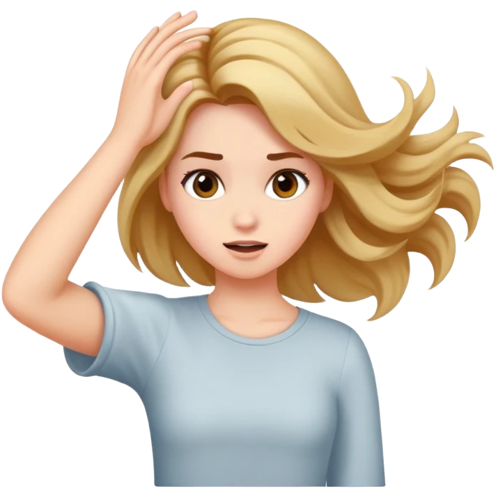 Girl flips hair with hand sassy emoji