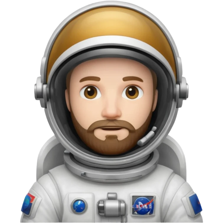 astronaut, white suit and helmet with beard emoji
