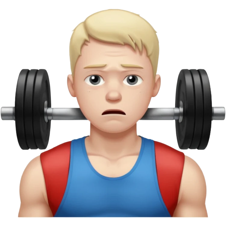 young sad guy breathing hard in gym  emoji