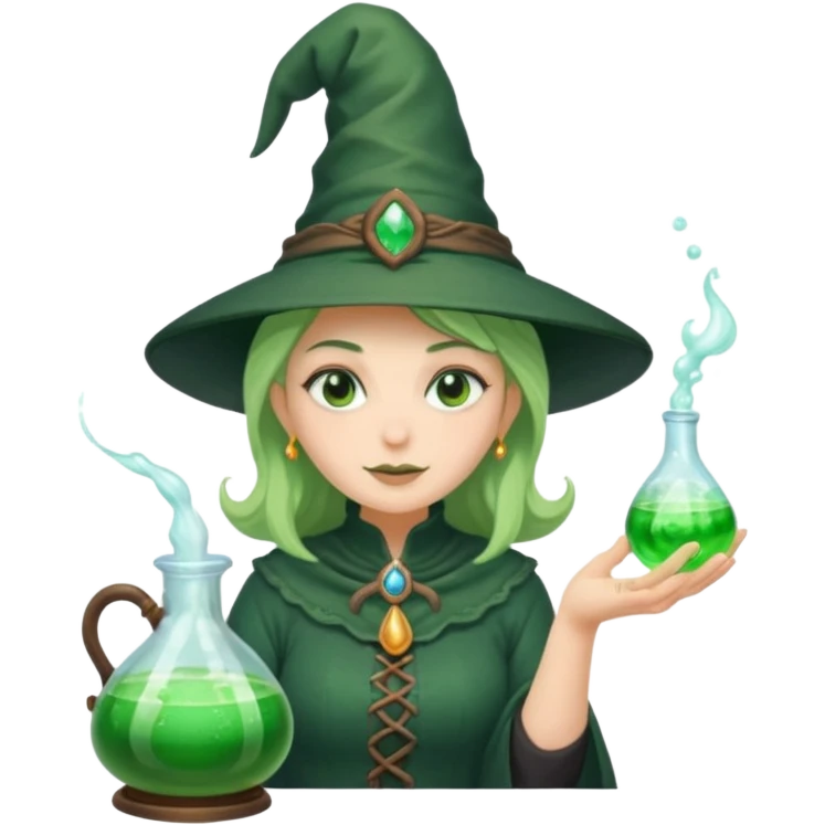 green witch cooking potion emoji