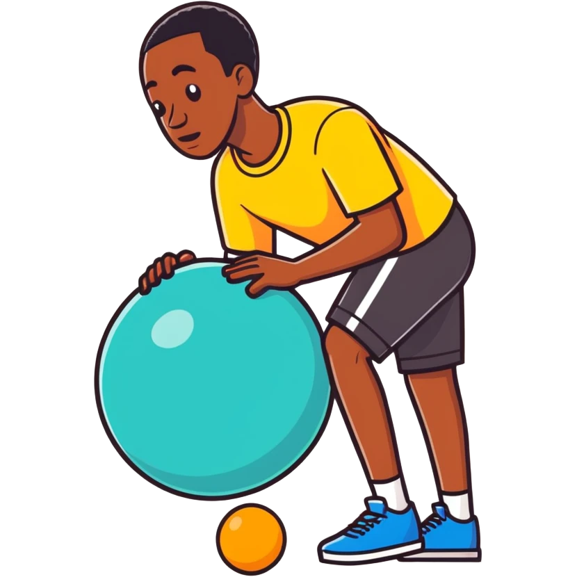 A black man humping a ball emoji