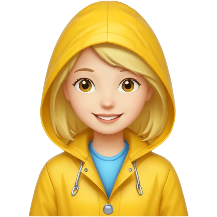Girl in a yellow rain coat emoji