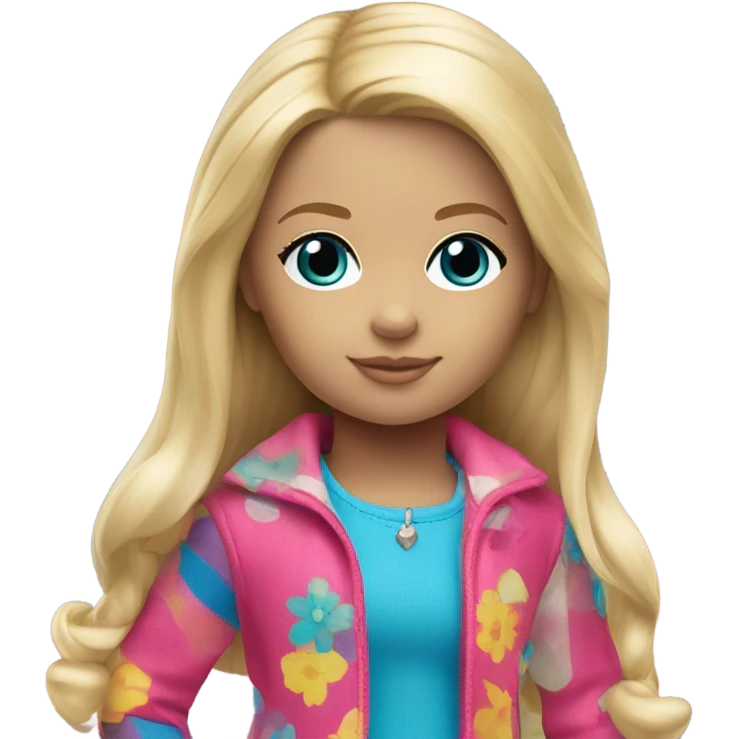 Blonde American girl doll  emoji