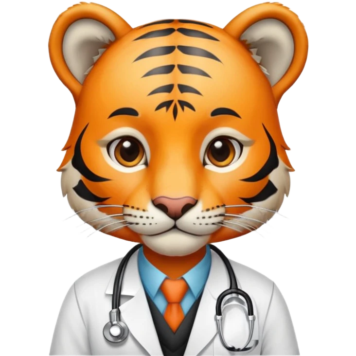 Tiger doctor with stethoscope emoji