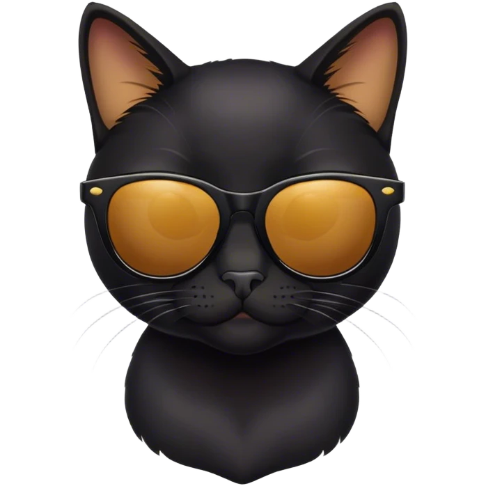 Black cat with sunglasses  emoji