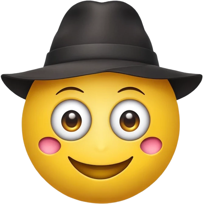 a ball with eyes and a hat, emoji style emoji