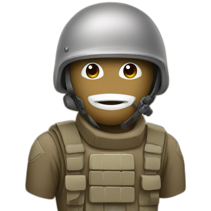Taupe animal avec un casque de soldat emoji