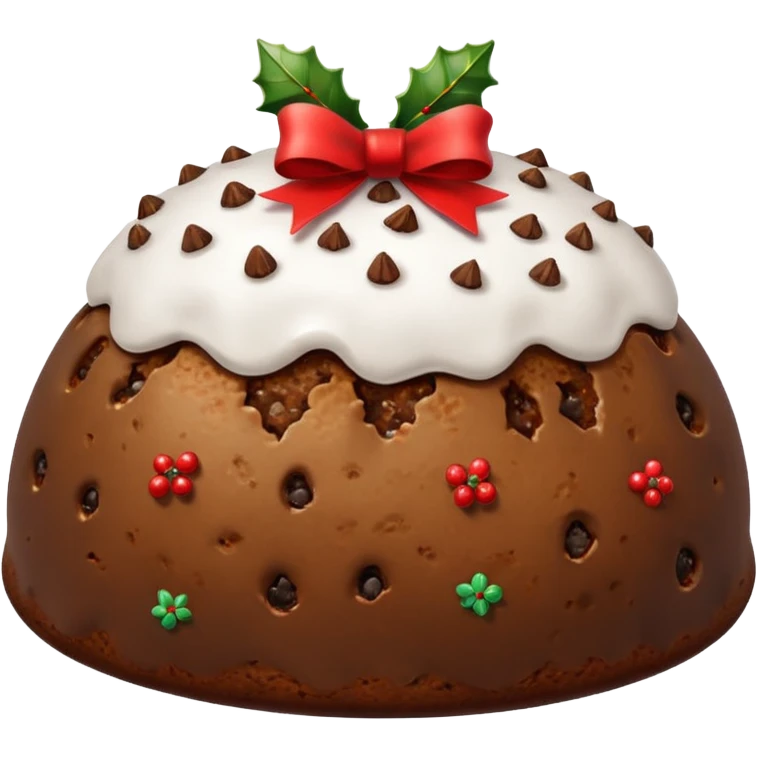 Christmas pudding horse and red bows emoji