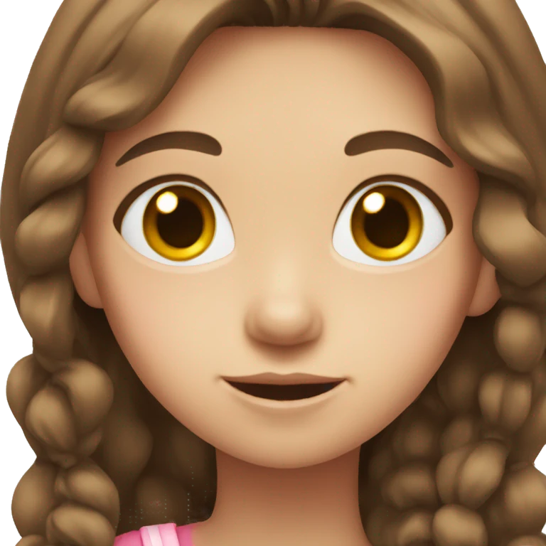 girl with brown hair and pink bows  emoji