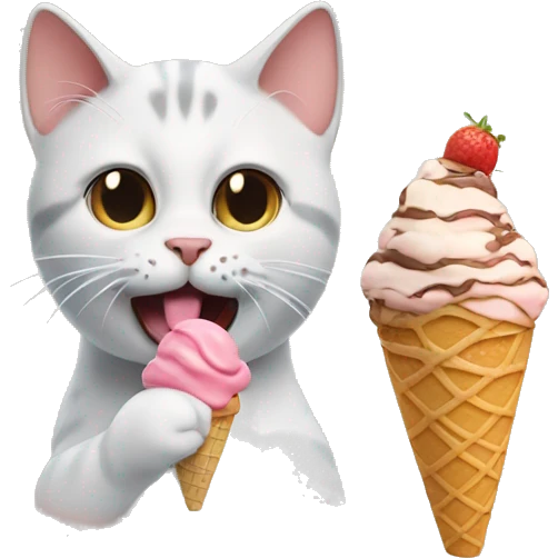 cat eating ice cream  emoji