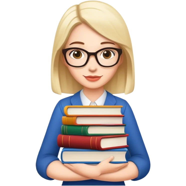 librarian holding a stack of books emoji