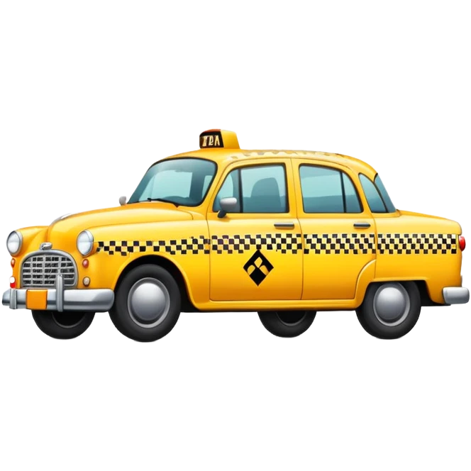 yellow taxi cab with checker pattern on the side emoji