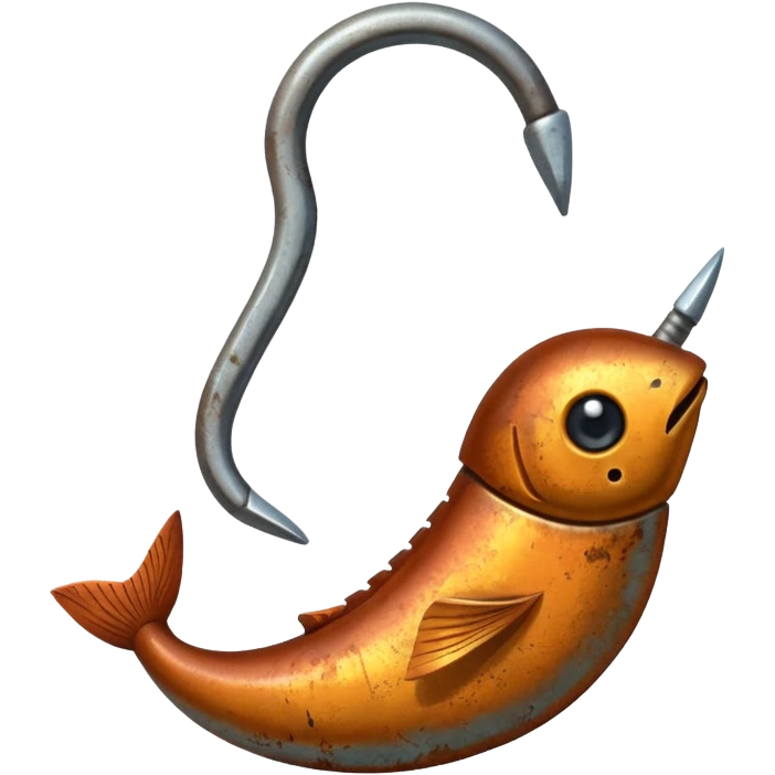 weak rusty fish hook emoji
