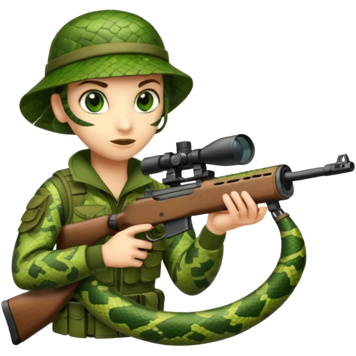A snake sniper emoji