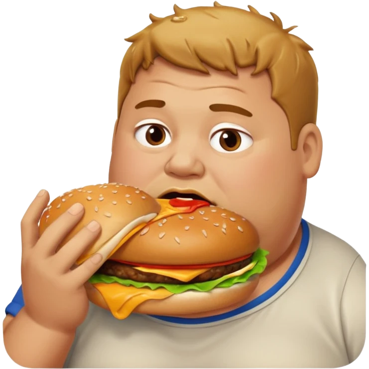 fat guy eating burger emoji