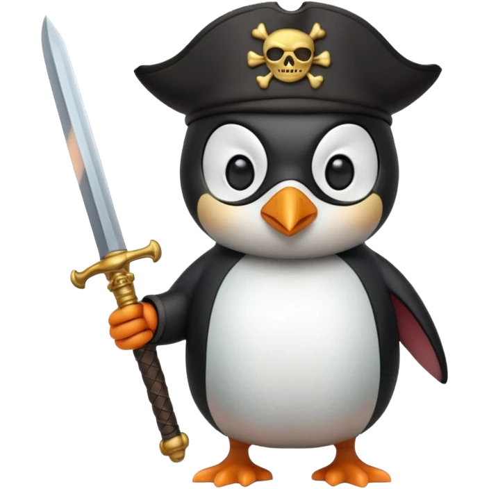 Penguin pirate emoji