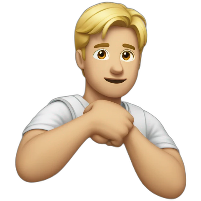 a person emoji with arms horizontally stretched as if to pull something emoji