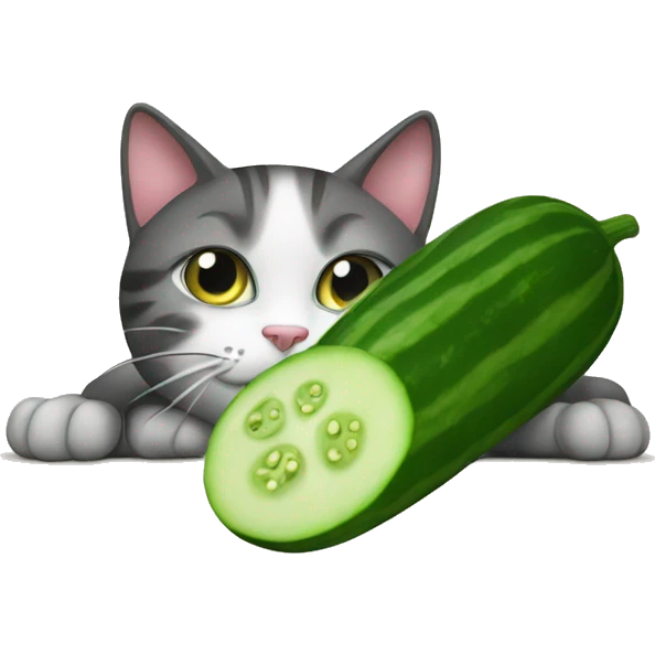cat eating a cucumber  emoji