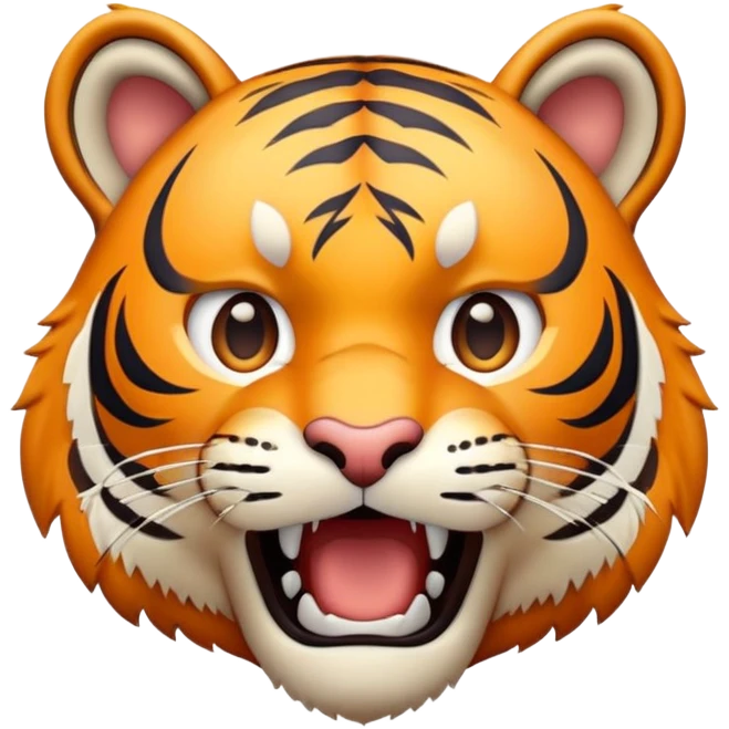 tiger face Poggers meme with surprised open mouth for Twitch emote emoji
