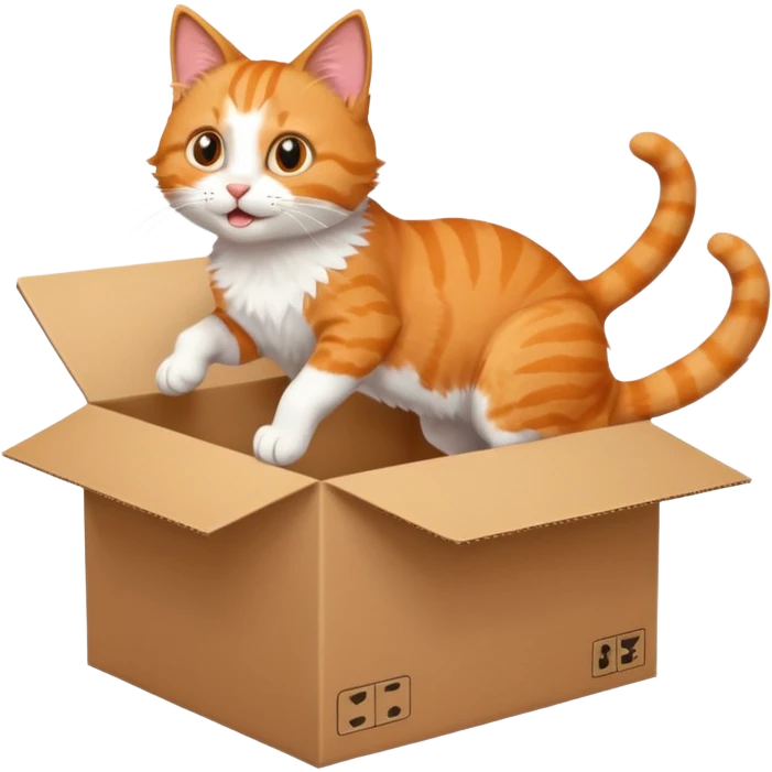 cat jumping out of a box emoji