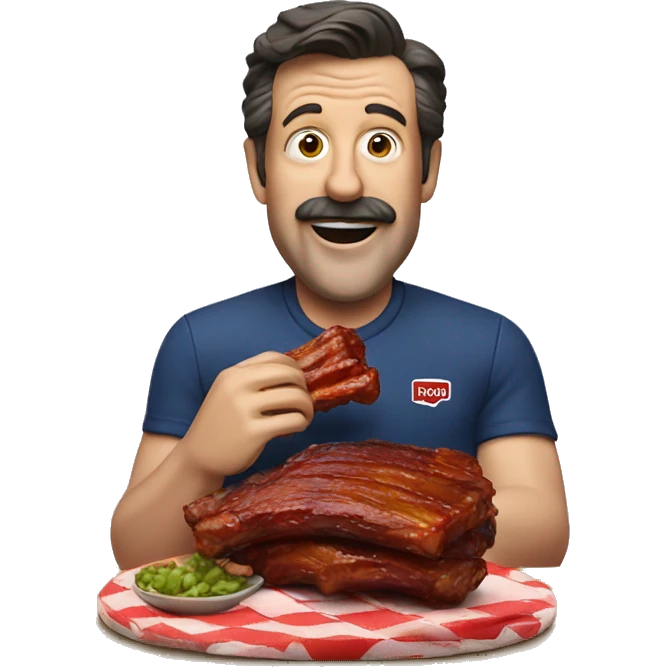 Ted lasso eating bbq ribs emoji