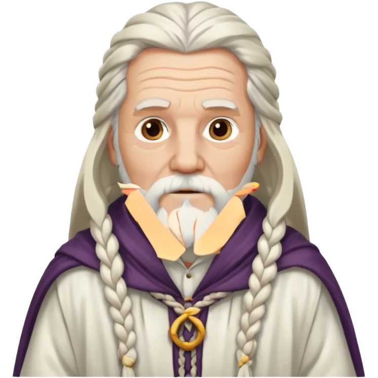 old man  with braided hair , beard and white cloak emoji