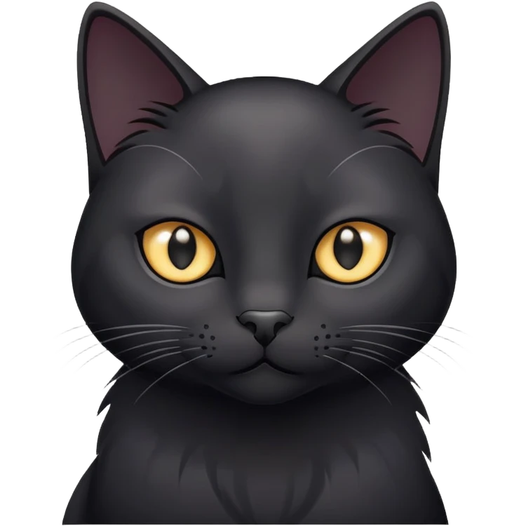 a black cat with gray eyes emoji