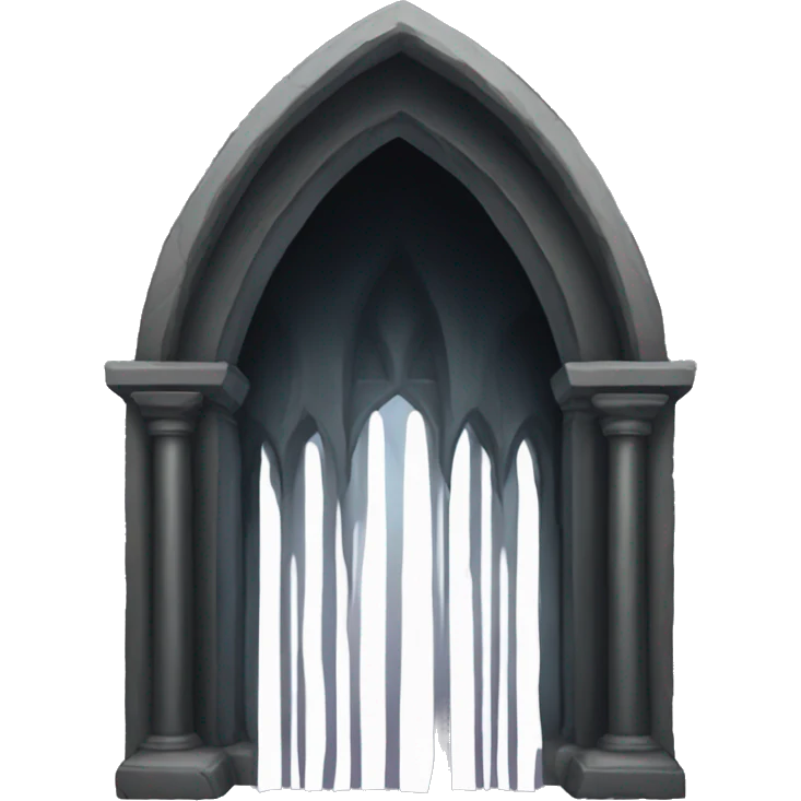 the death's veil Gothic arch , black veil in the middle emoji