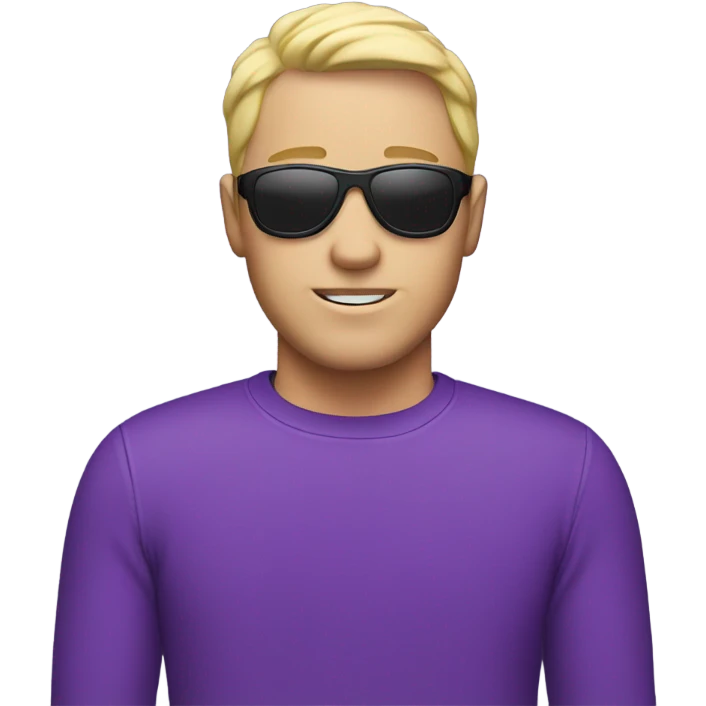 a white guy in a ski mask with a purple shirt  emoji