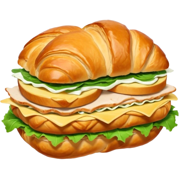 Croissant chicken and Cesar salad sandwich  emoji