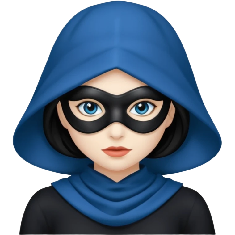 thief, blue hat, thief mask, thief black  dress. emoji