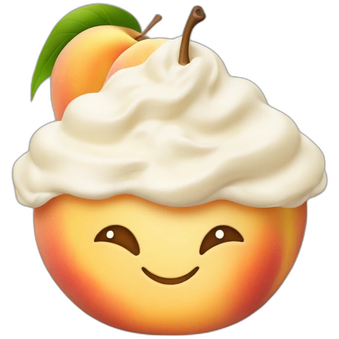 Happy Peach with cream cheese toping emoji