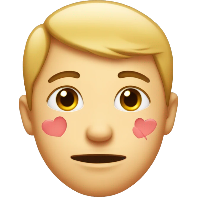 face blushing hard with hearts around it emoji